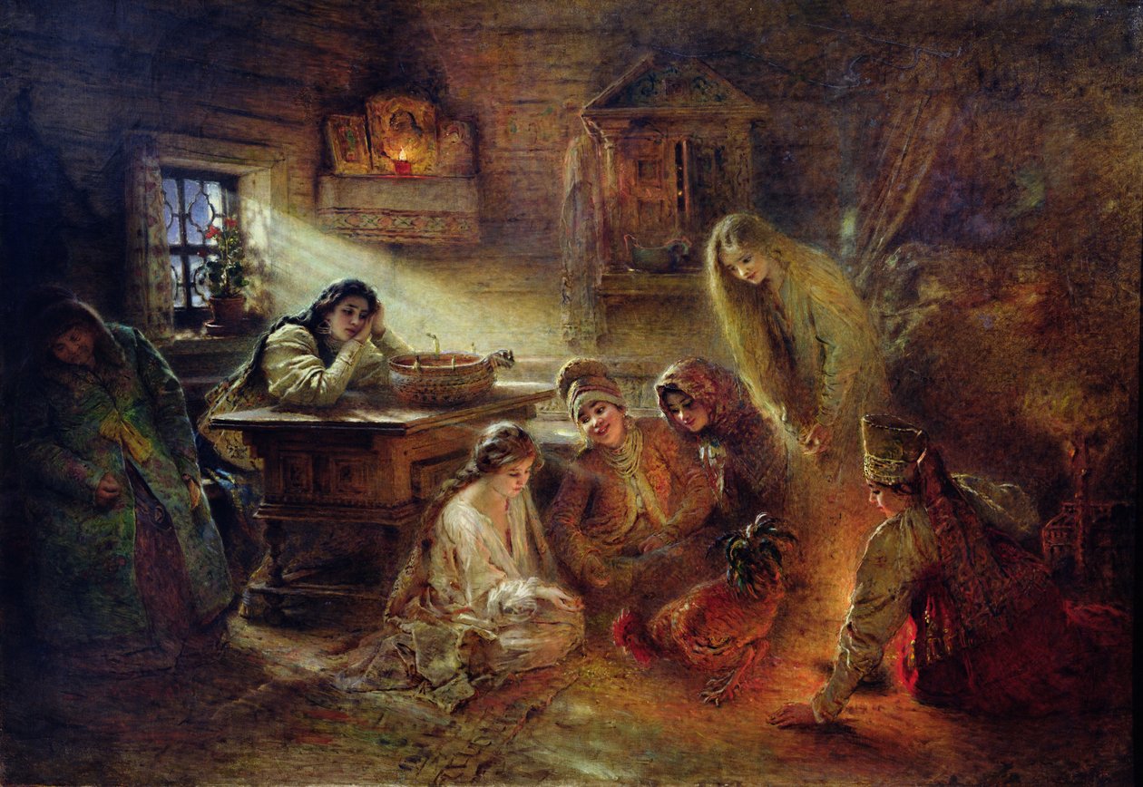 Divination de Noël - Konstantin Egorovich Makovsky