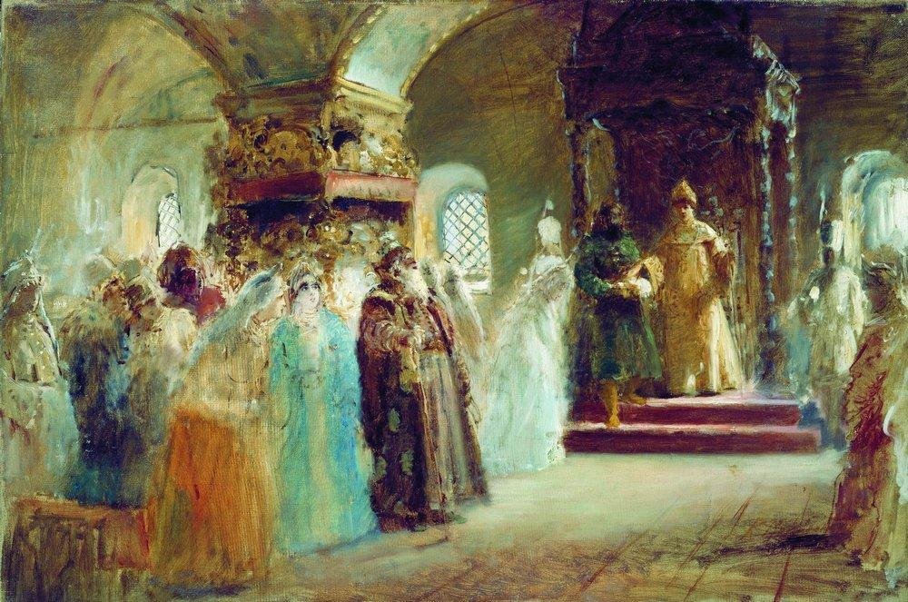 La présentation de la mariée du tsar Alexey Michailovich - Konstantin Egorovich Makovsky