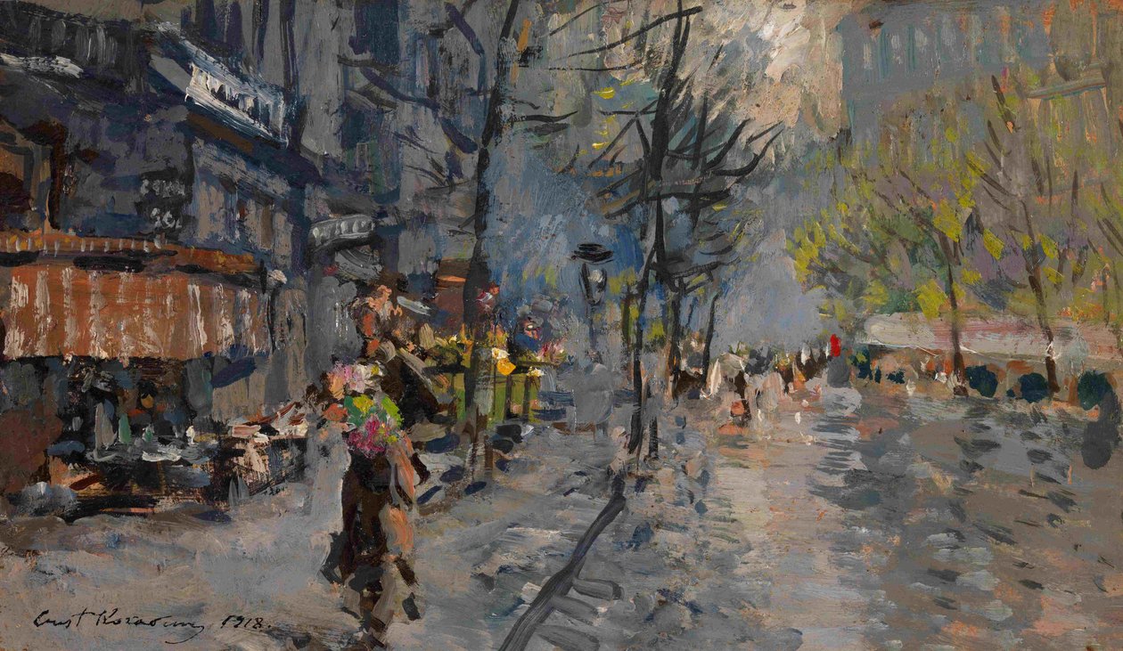 Une rue à Paris, 1918 - Konstantin Alekseevich Korovin
