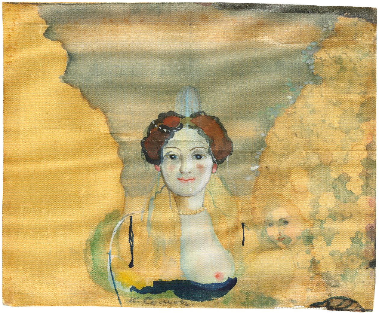 Jeune femme avec un jardin au-delà - Konstantin Andreyevich Somov
