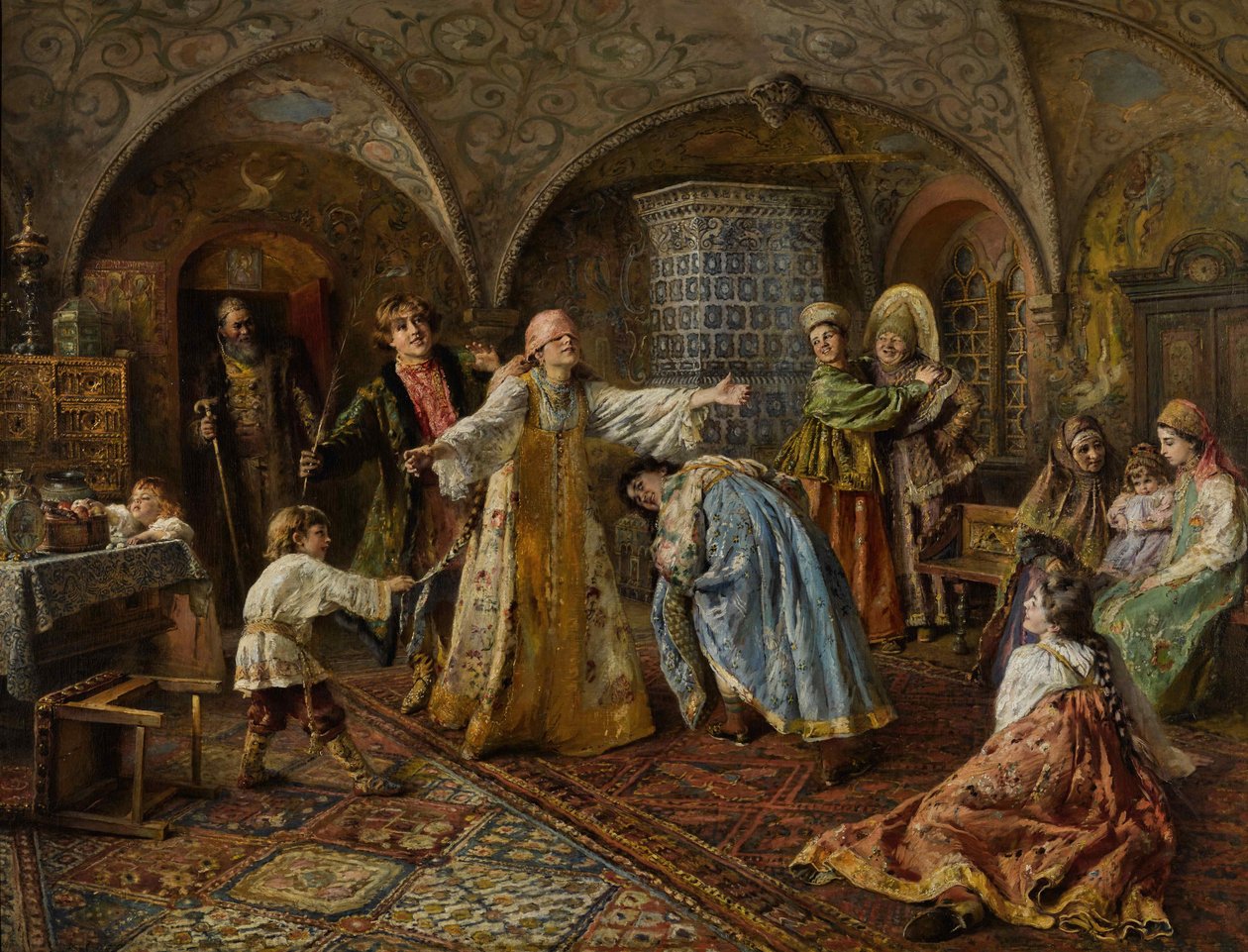 Colin-maillard - Konstantin Egorovich Makovsky