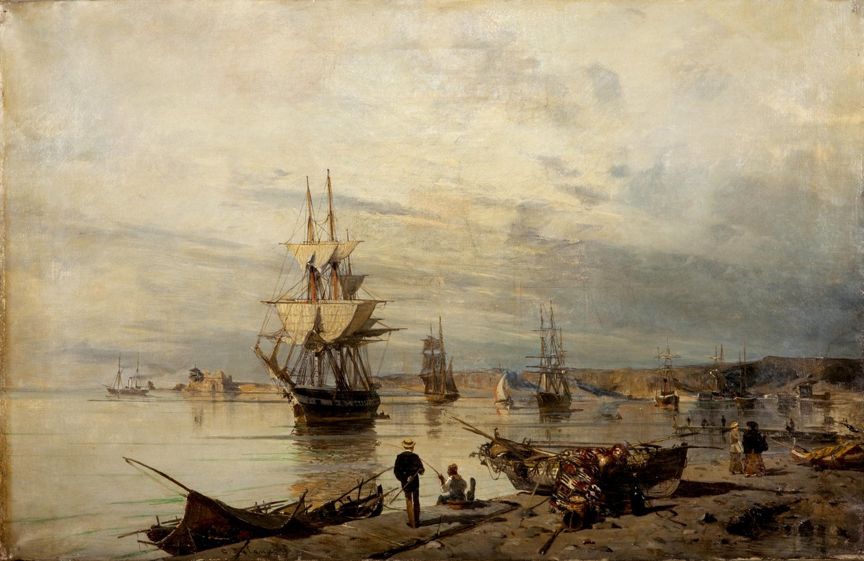Coucher de soleil au bord de la mer - Konstantinos Volanakis