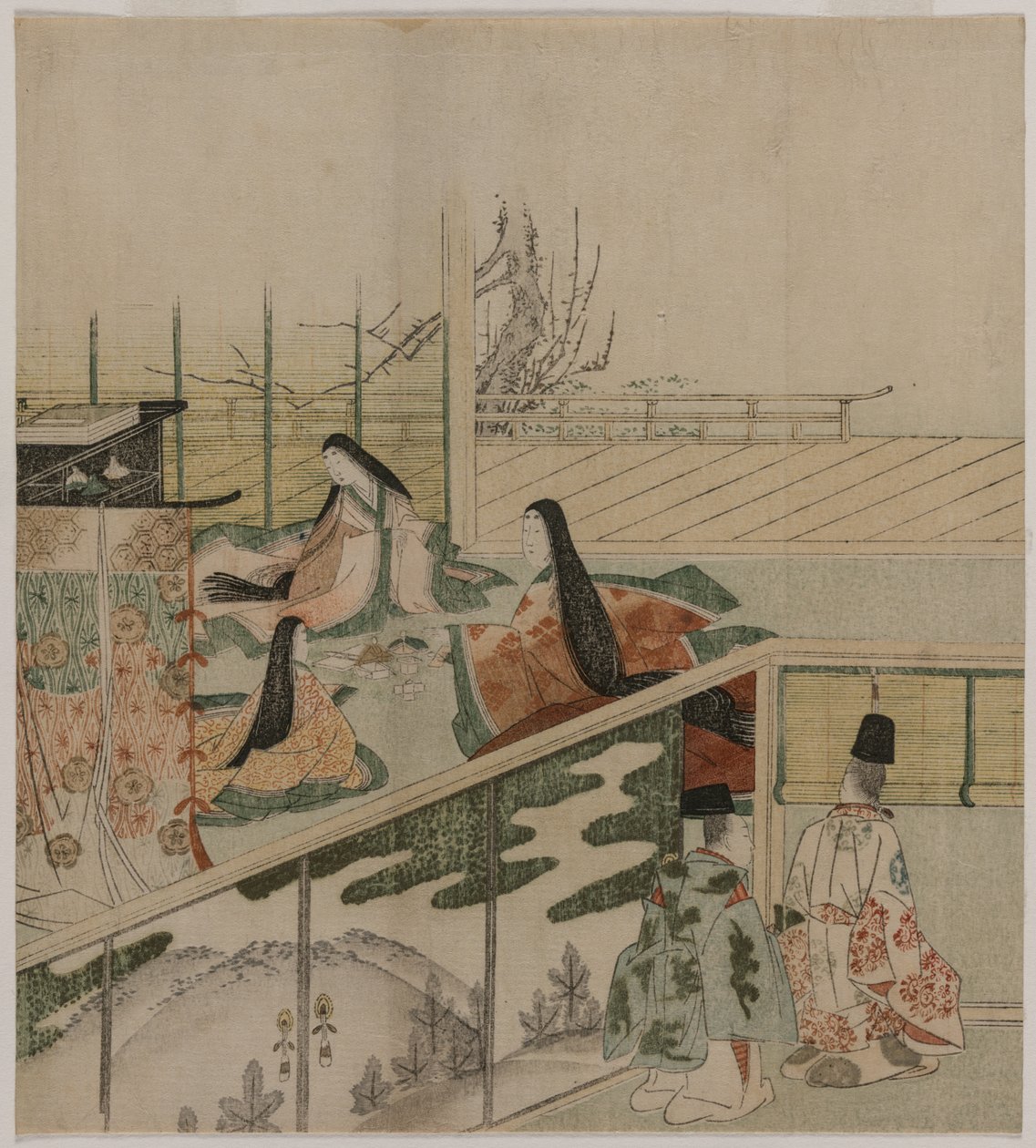 Dames de cour fabriquant des poupées, 1790s - Kubo Shunman