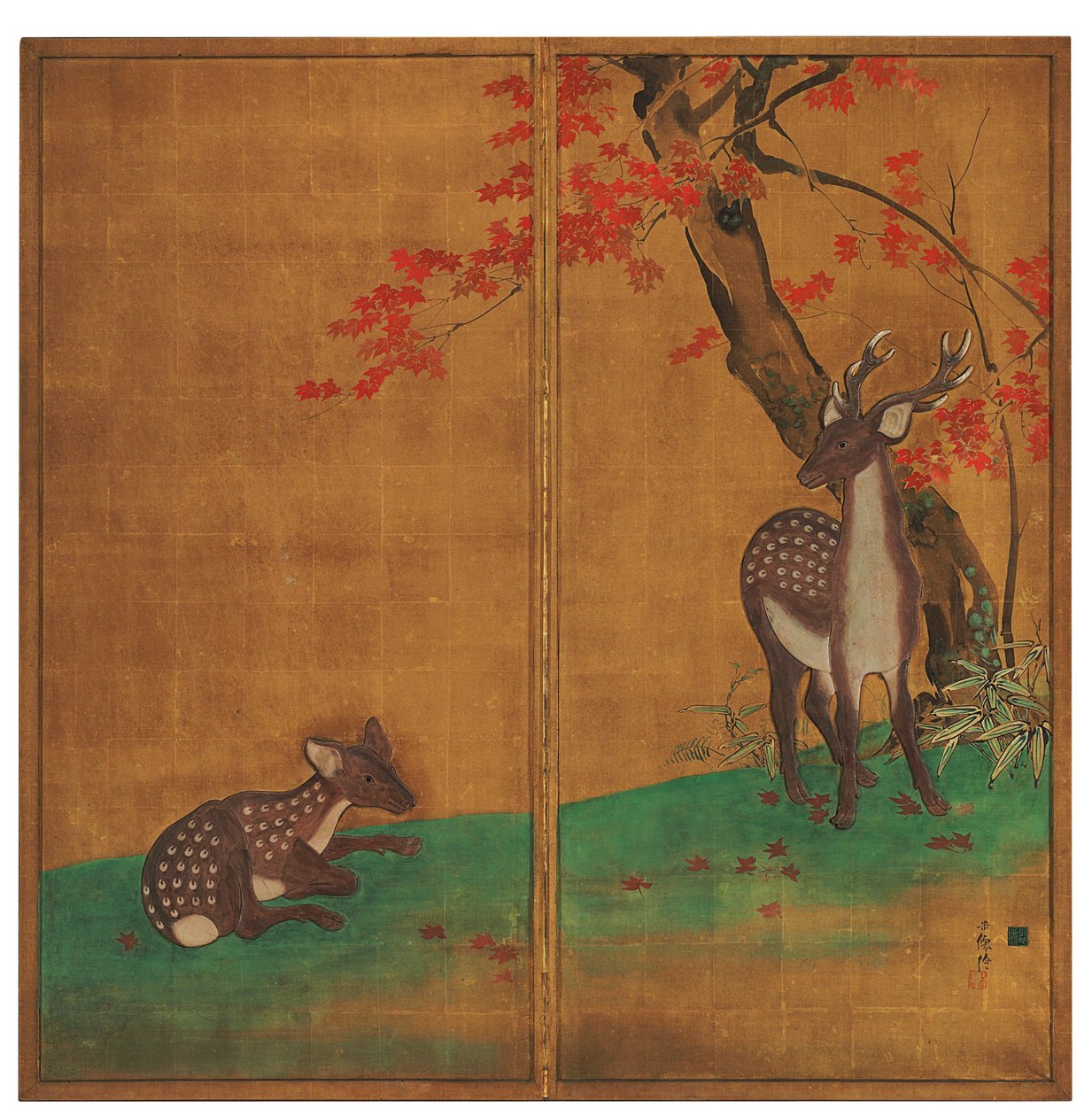 Cerf sous un érable - Kubota Beisen