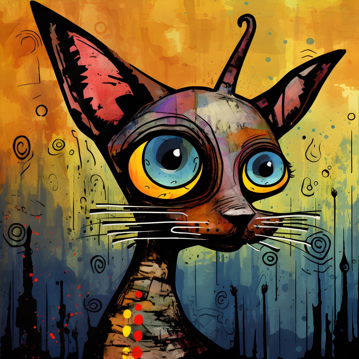 Chat sphinx fantaisiste de dessin animé 4 - Kurt Heppke