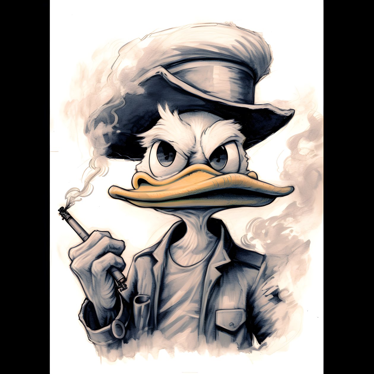 Picsou fumant un gros joint de marijuana 2 - Kurt Heppke