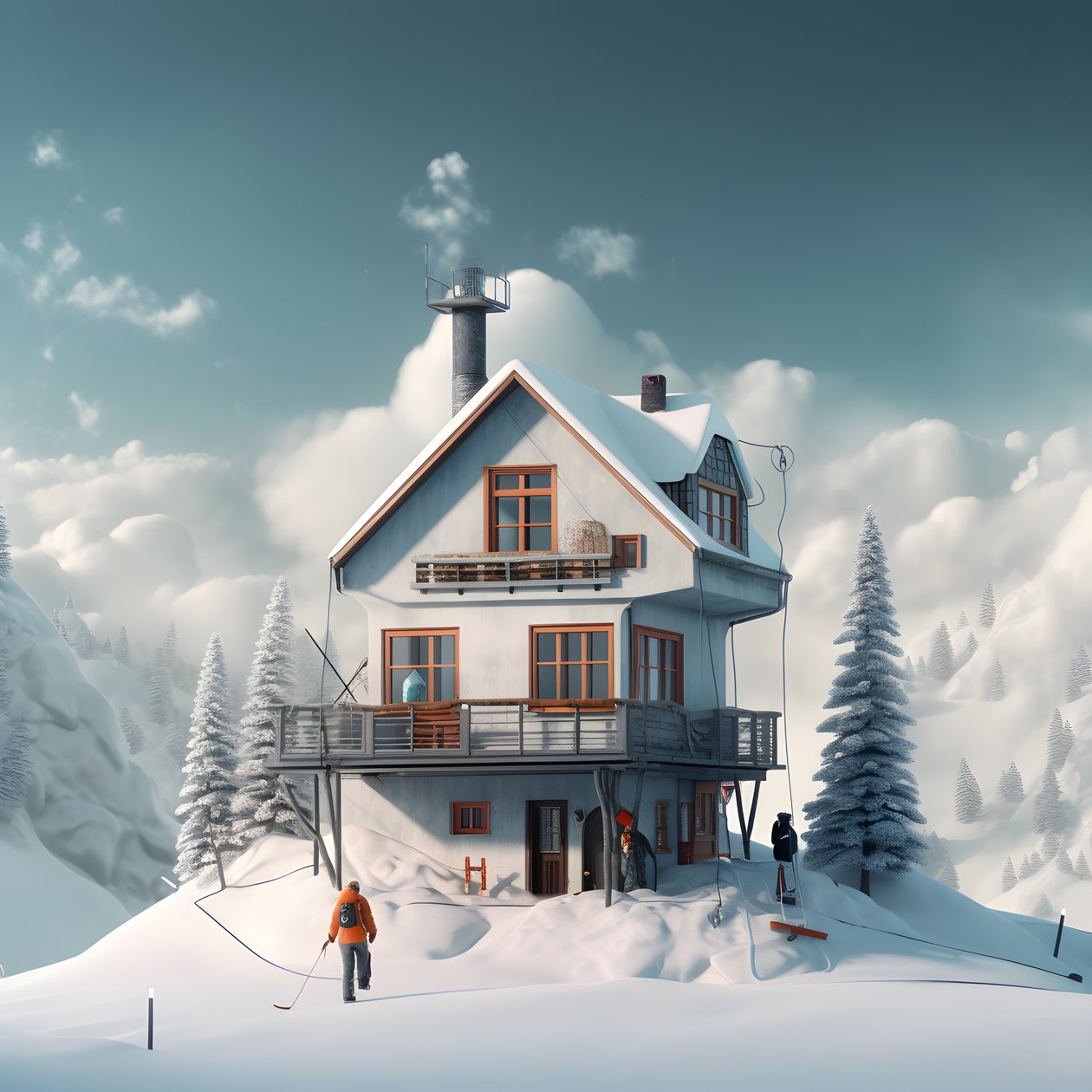 Une maison avec un bonnet de ski 2 - Kurt Heppke