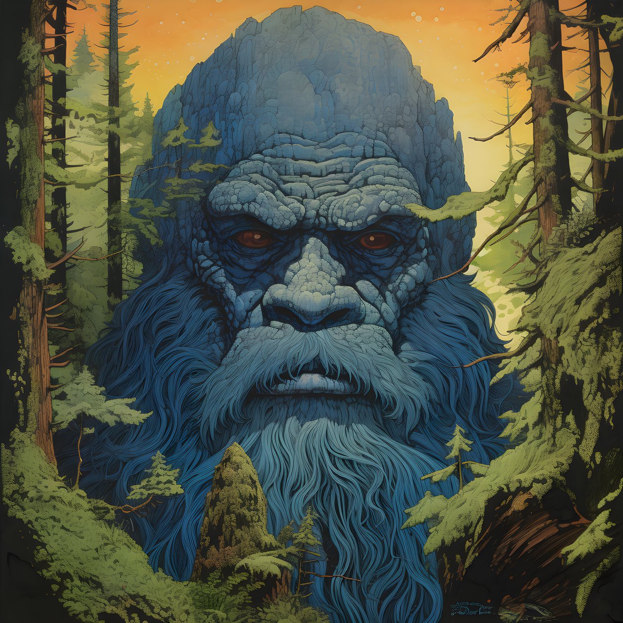 visage dans les arbres 4 - Kurt Heppke
