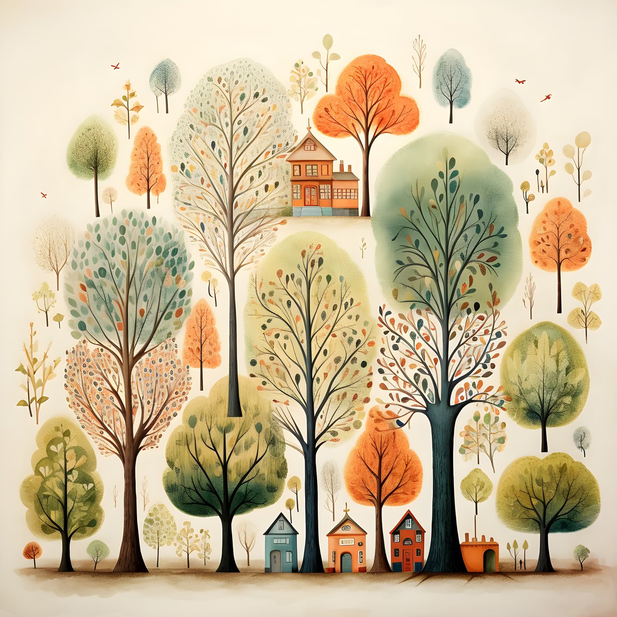 illustration pour enfants arbres 2 - Kurt Heppke