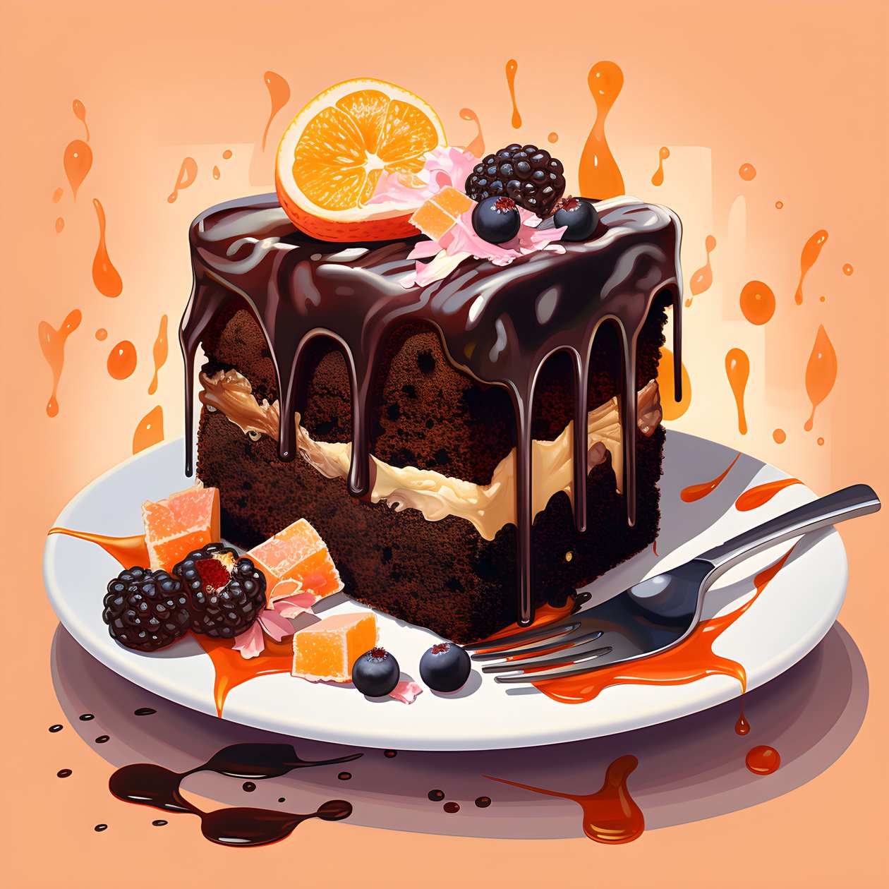 Gâteau au chocolat, caramel et rhubarbe 1 - Kurt Heppke