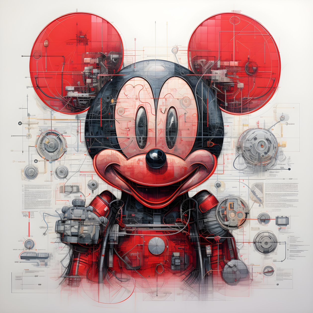 Dessins techniques de Cyberpunk Mickey Mouse 3 - Kurt Heppke