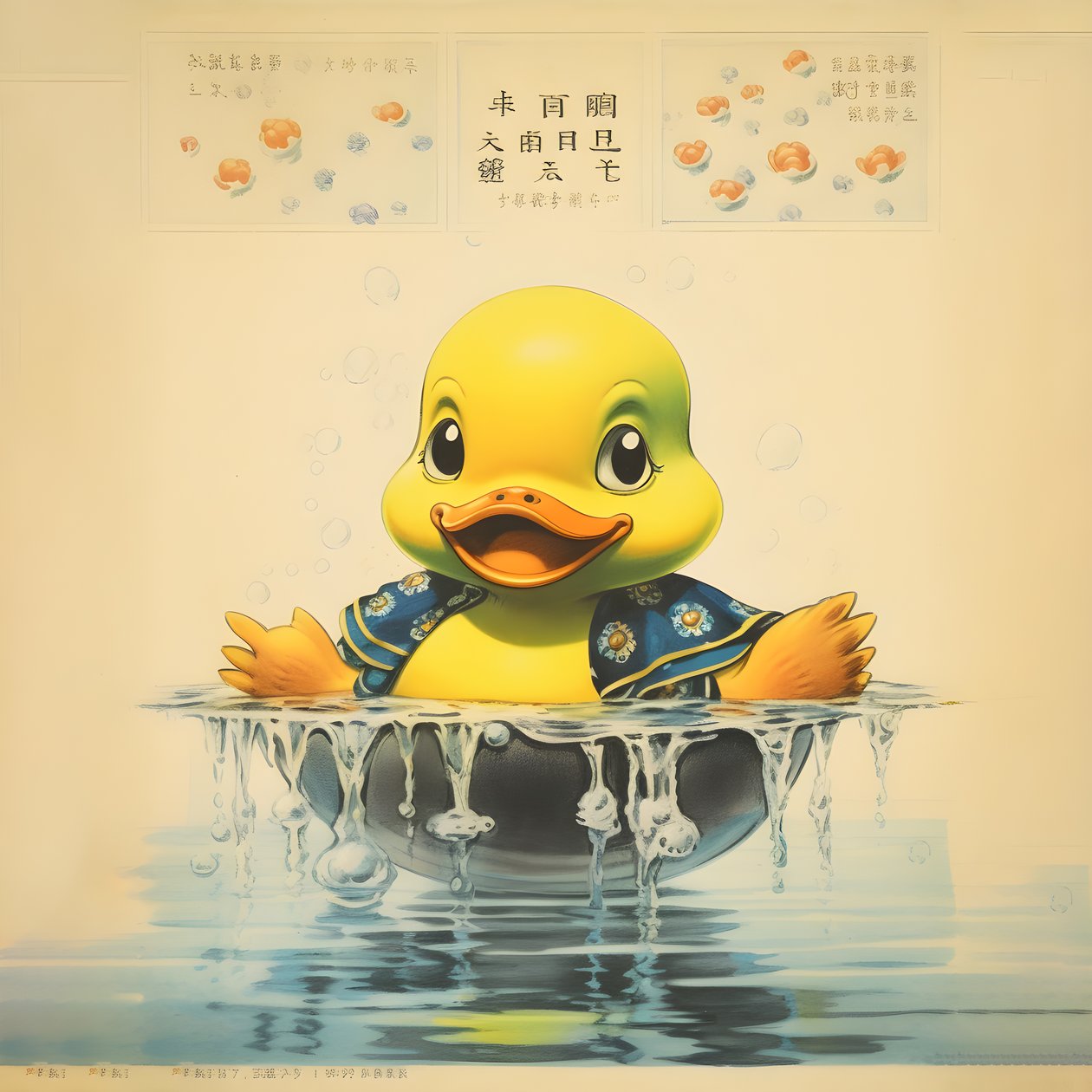 Affiche publicitaire tendance de canard en caoutchouc - le jaune 2 - Kurt Heppke