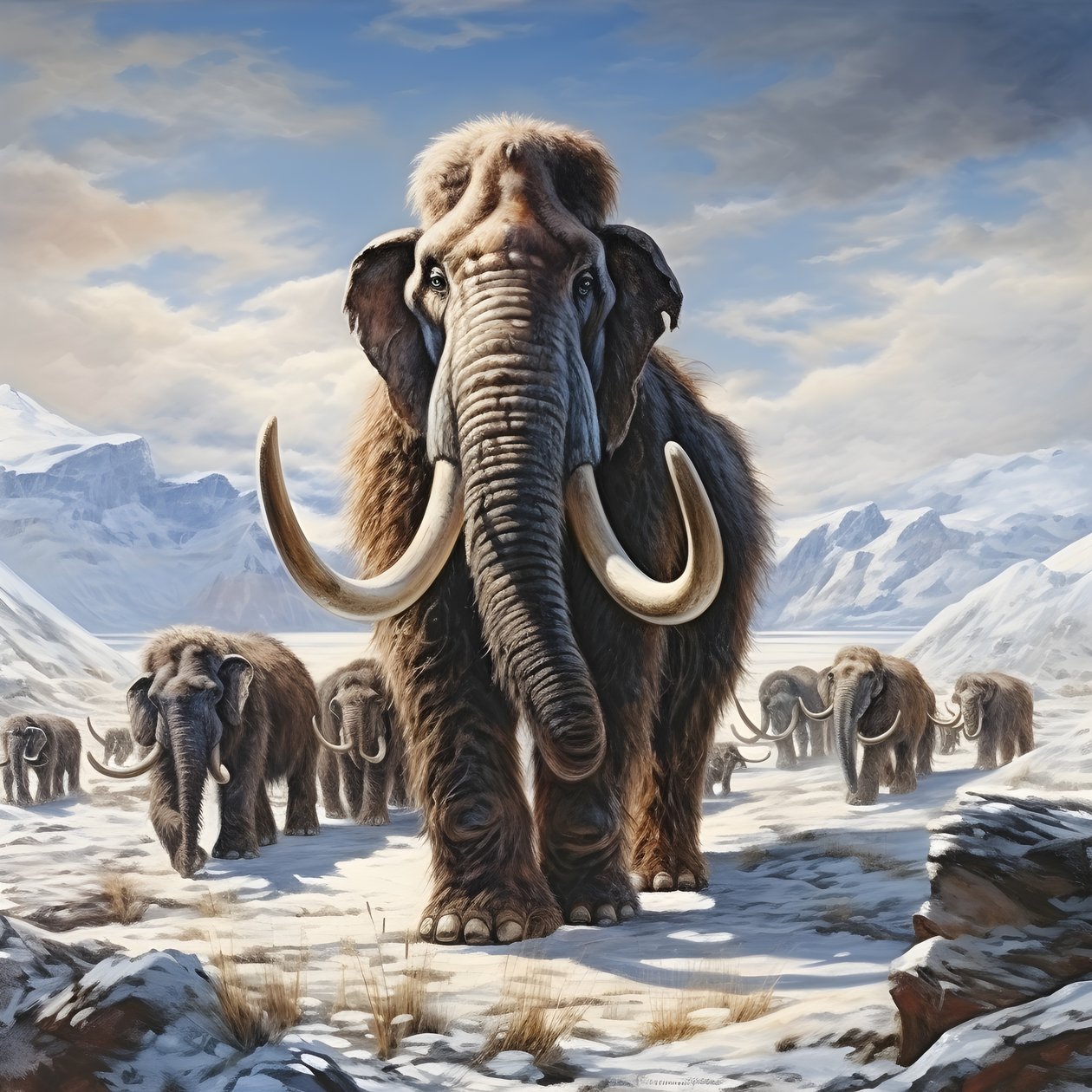 troupeau de mammouths laineux dans la toundra 4 - Kurt Heppke