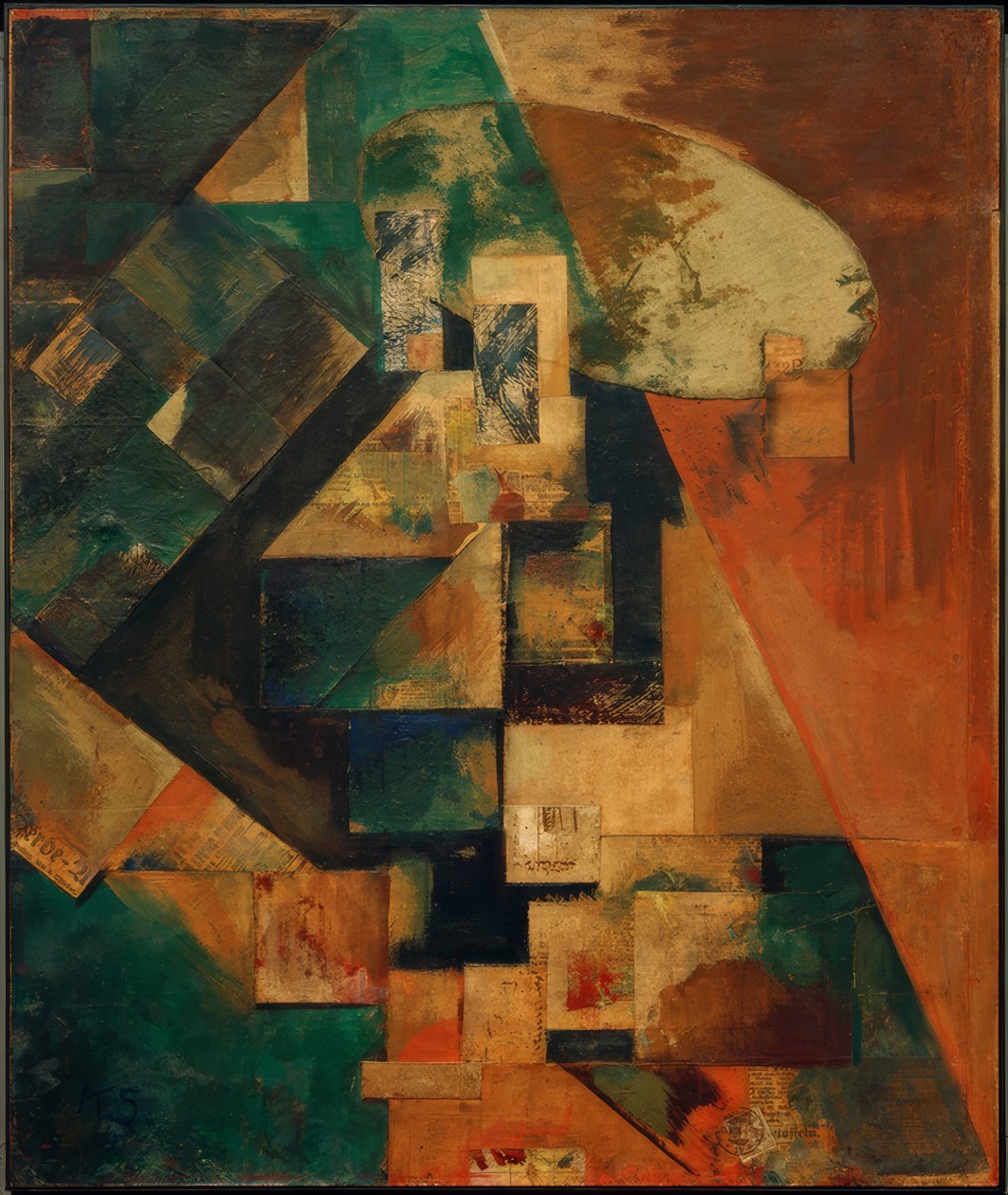 Merzbild 1 B Image avec croix rouge - Kurt Schwitters