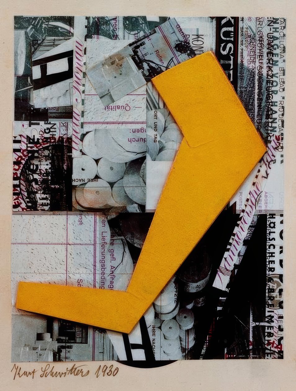 Sans titre (Avec forme jaune) - Kurt Schwitters