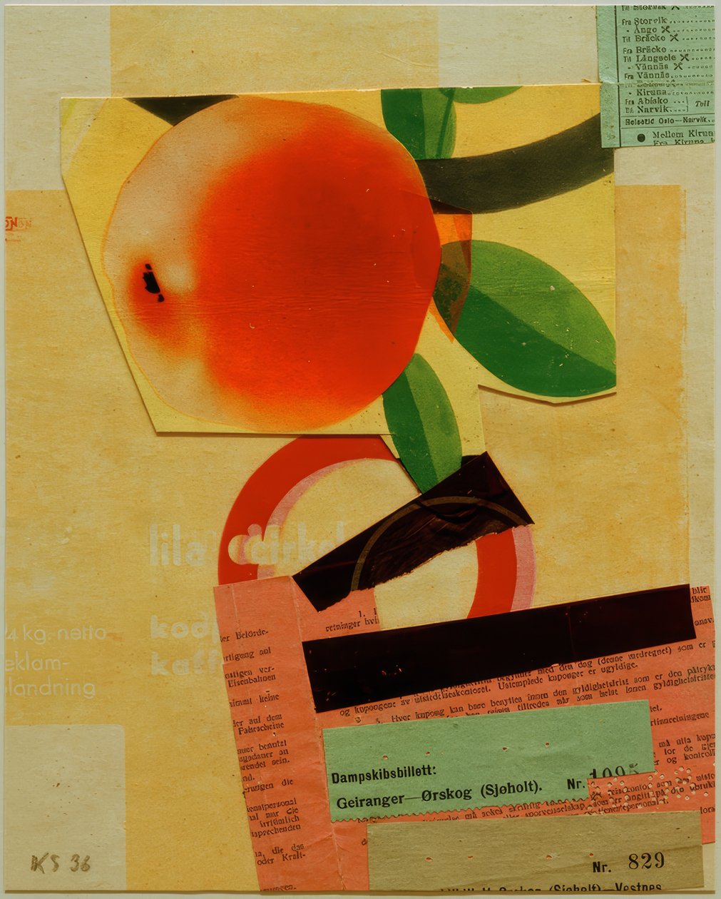 Sans titre (Avec pomme rouge) - Kurt Schwitters