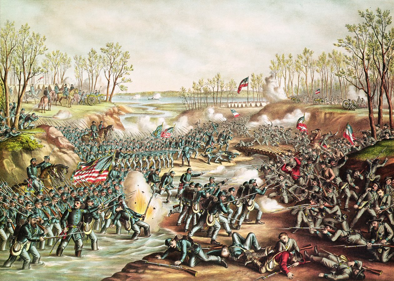 La Bataille de Shiloh, 1862 - Kurz and Allison