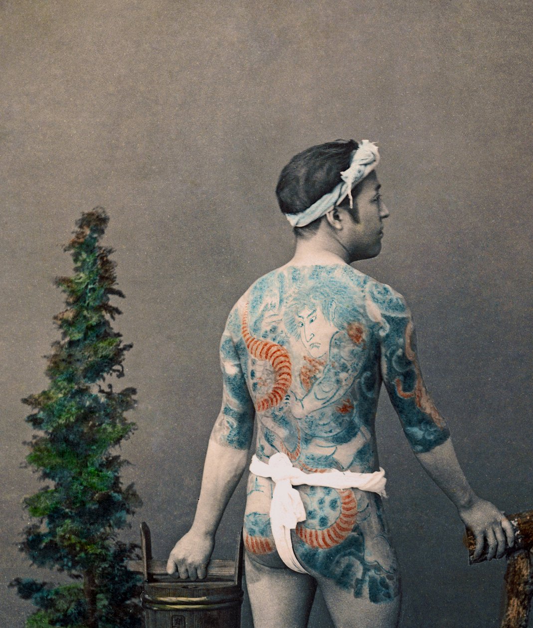 Palefrenier japonais tatoué, vers 1880 - Kusakabe Kimbei