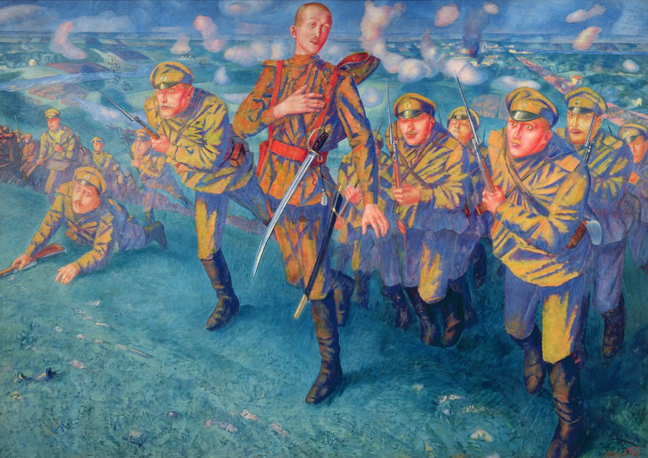 En première ligne, 1916 - Kuzma Sergeevich Petrov Vodkin