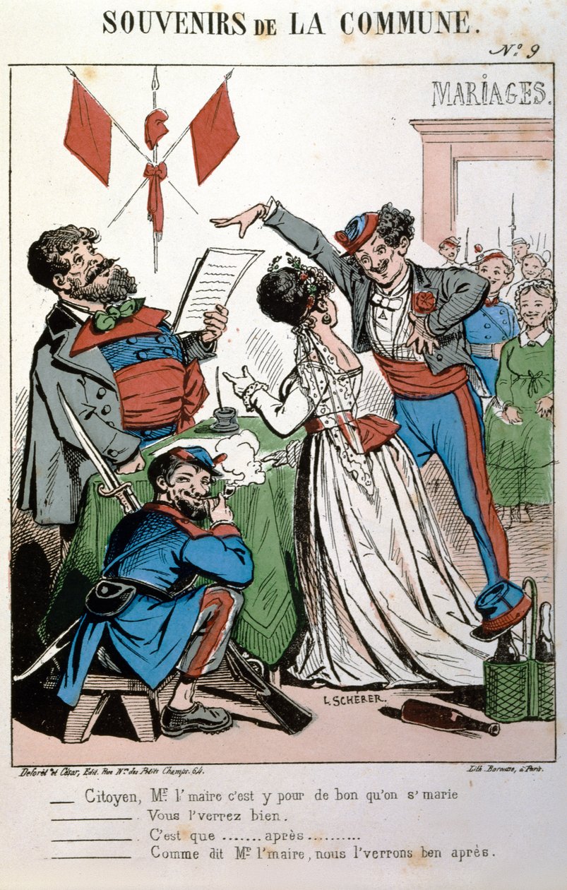 Souvenirs de la Commune, un mariage civil, 1871 - L. after Scherer