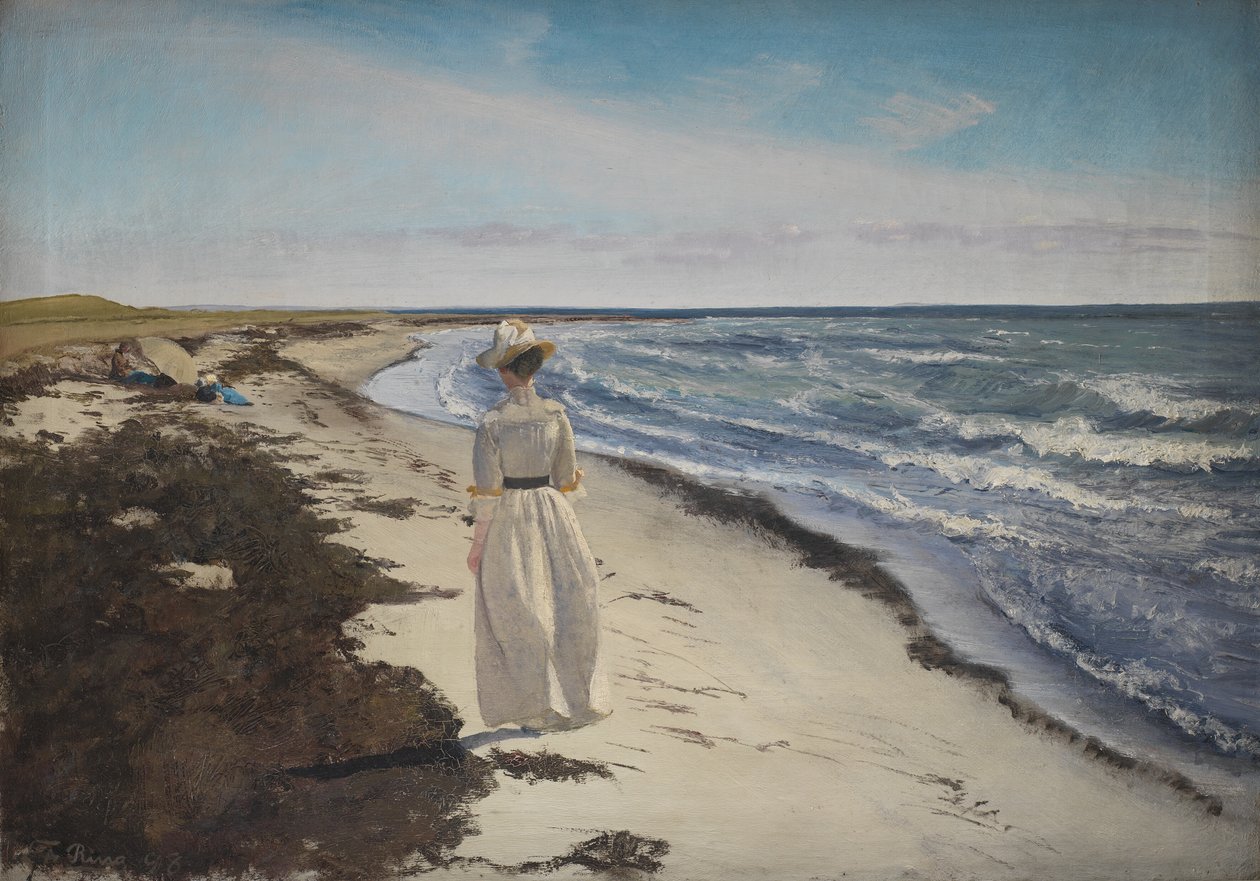 Dame à la plage de Karrebæksminde, Zélande - Laurits Andersen Ring