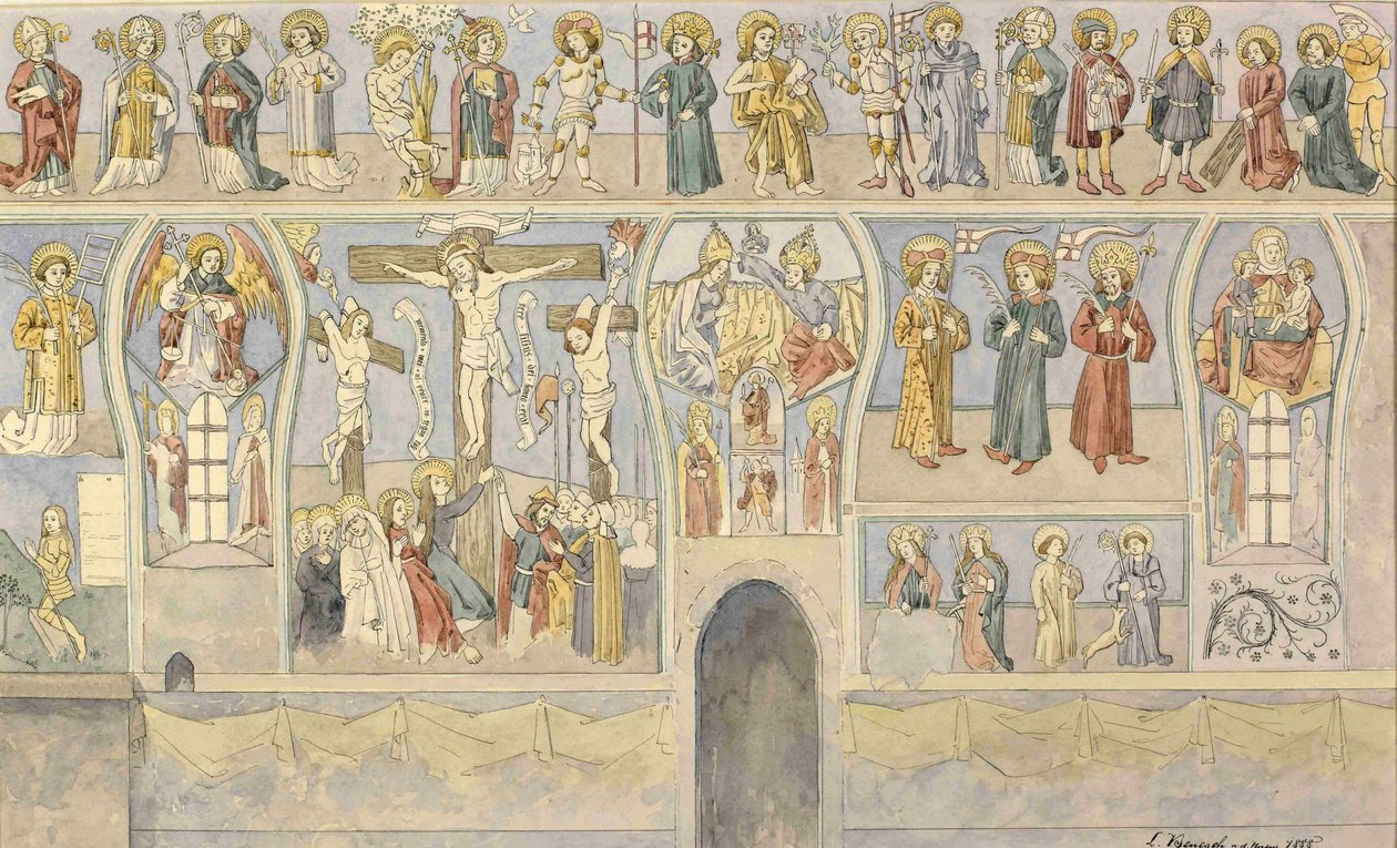 Fresque de la Crucifixion dans la chapelle luthérienne de Turjak - Ladislav Benesch