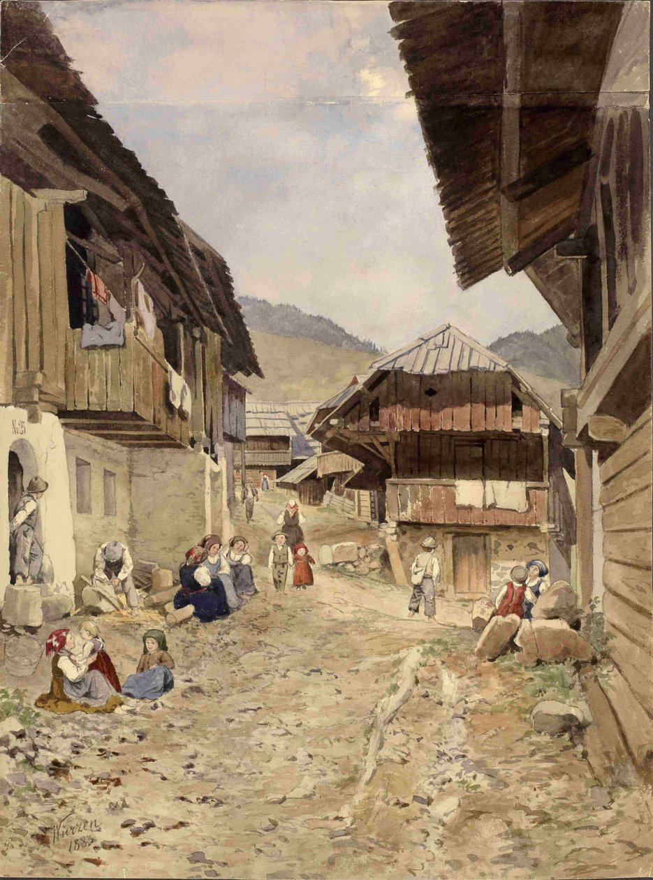 Podkoren - scène de la vie villageoise - Ladislav Benesch