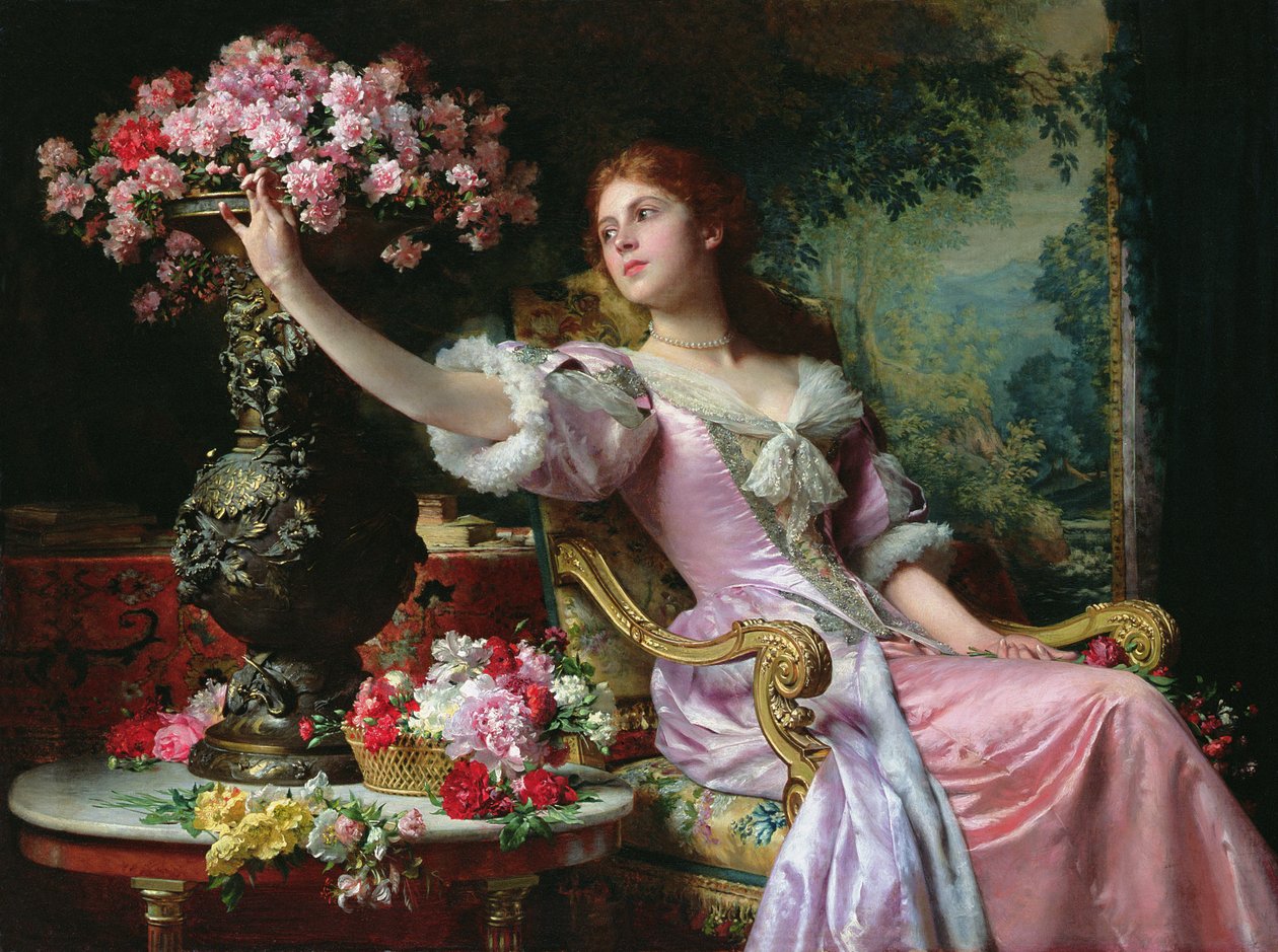 Dame avec des fleurs - Ladislaw von Czachorski