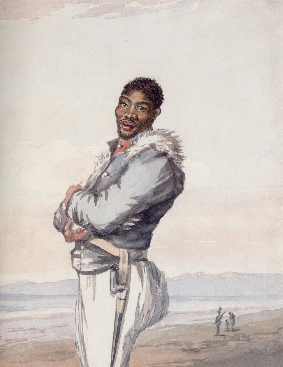 Ceci est un soldat du corps Hottentot, formé par la VOC en 1795 - Lady Anne Barnard
