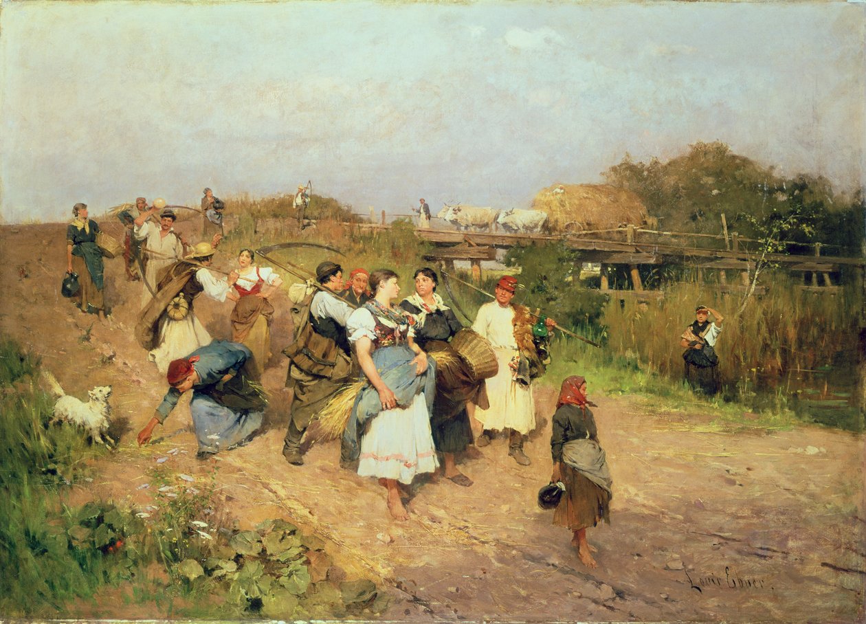 Moissonneurs rentrant chez eux, 1881 - Lajos Deak Ebner