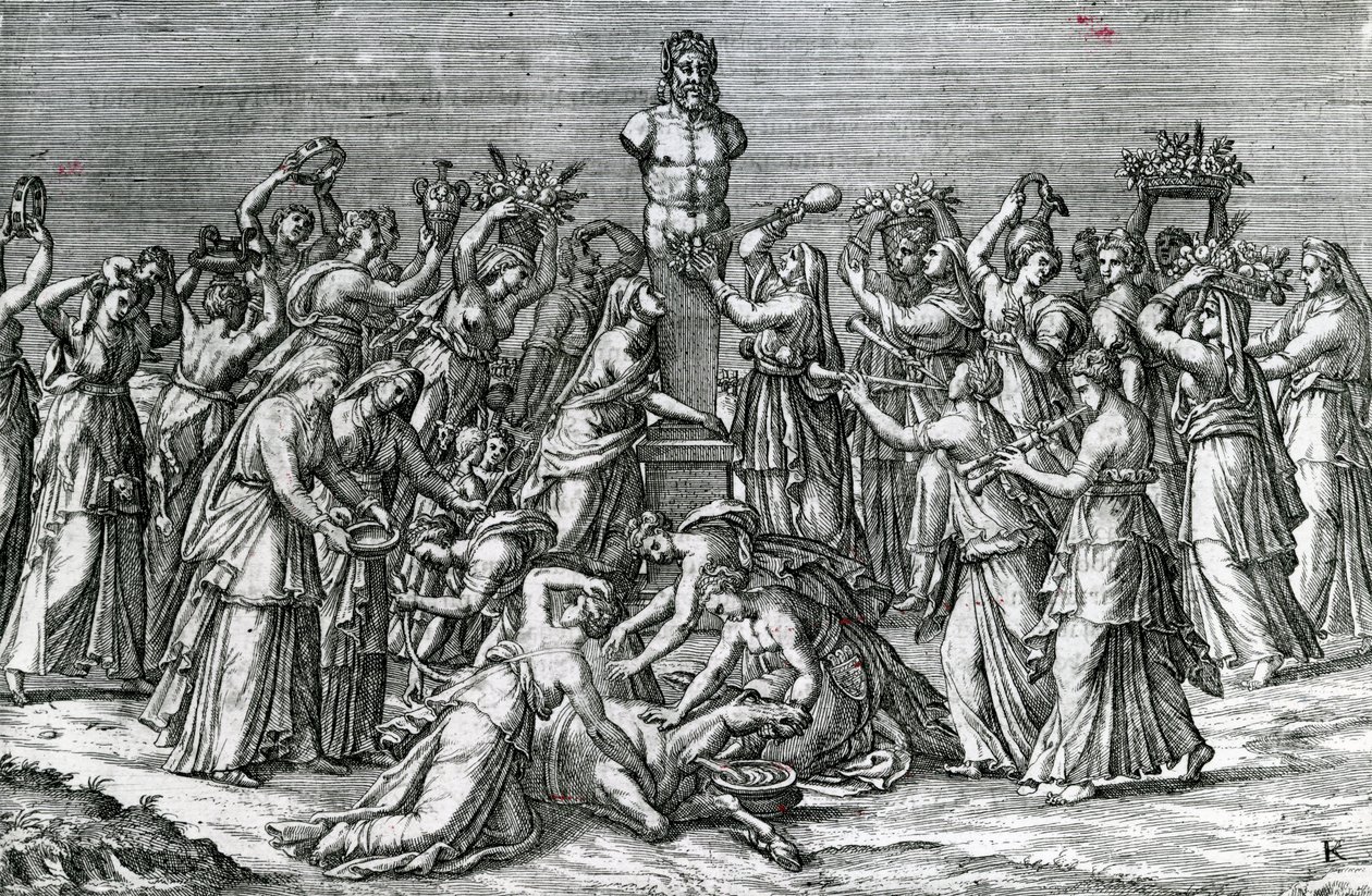 Huit femmes sacrifiant à Priape, XVIe siècle - Lambert Lombard