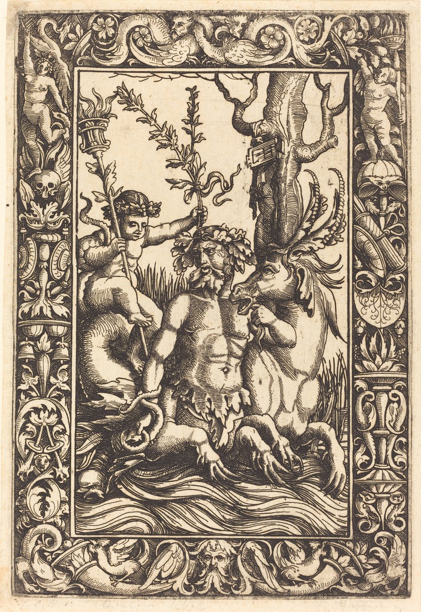 Sujet Marin Mythologique - Lambert Hopfer after Nicoletto da Modena
