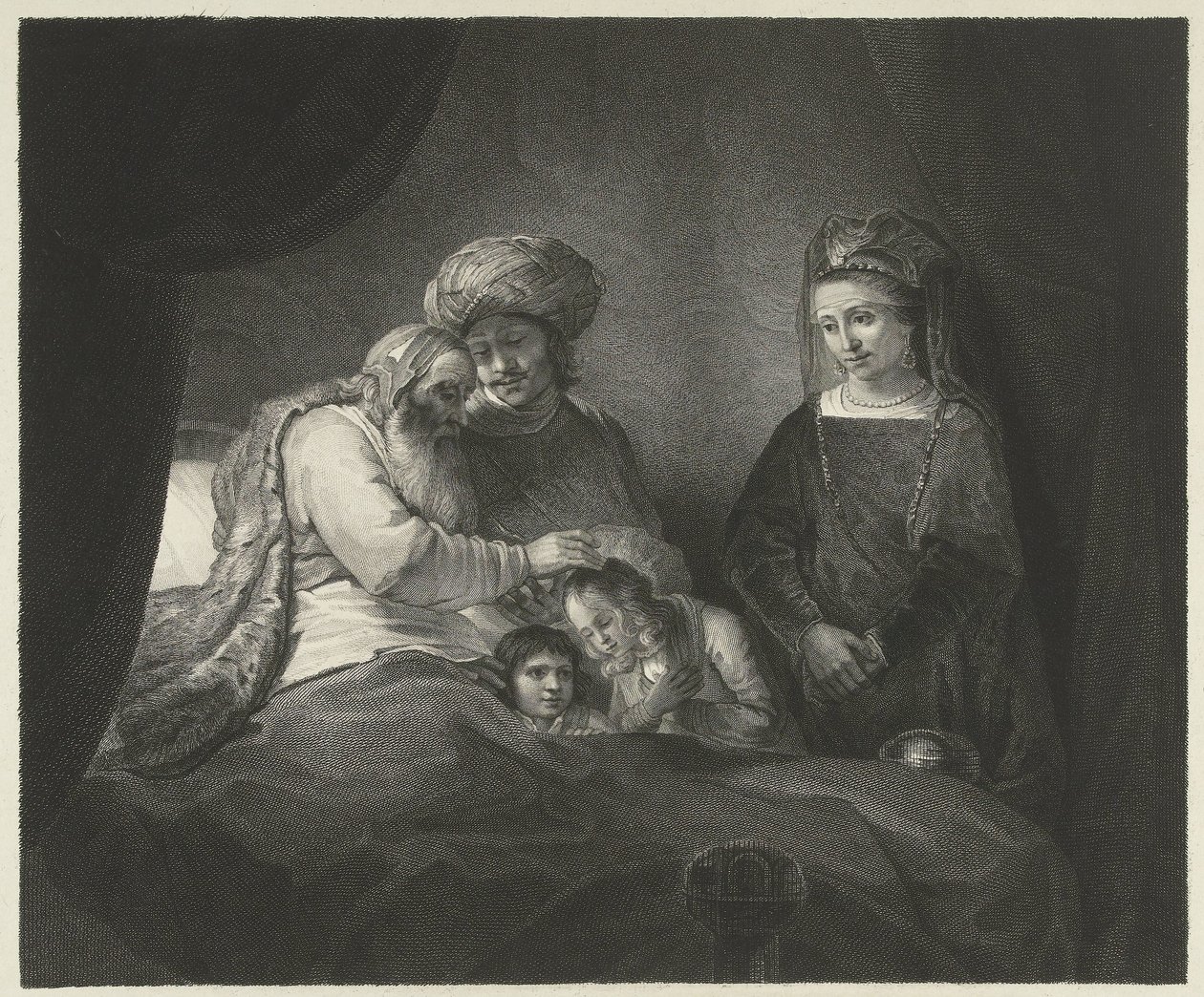 Jacob bénit Éphraïm et Manassé - Lambertus Antonius Claessens