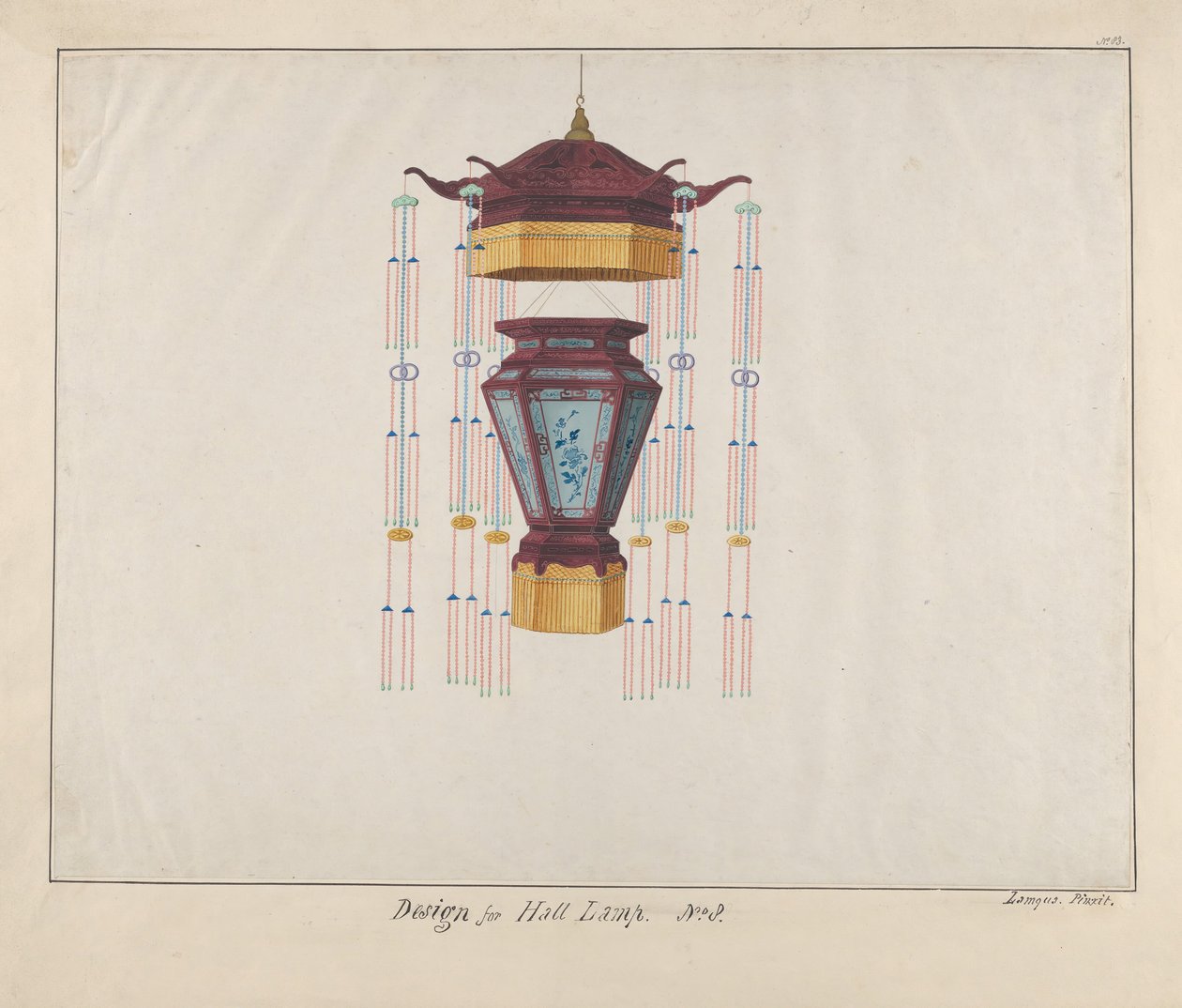 Conception pour une lampe de hall, vers 1800-1810 - Lamqua