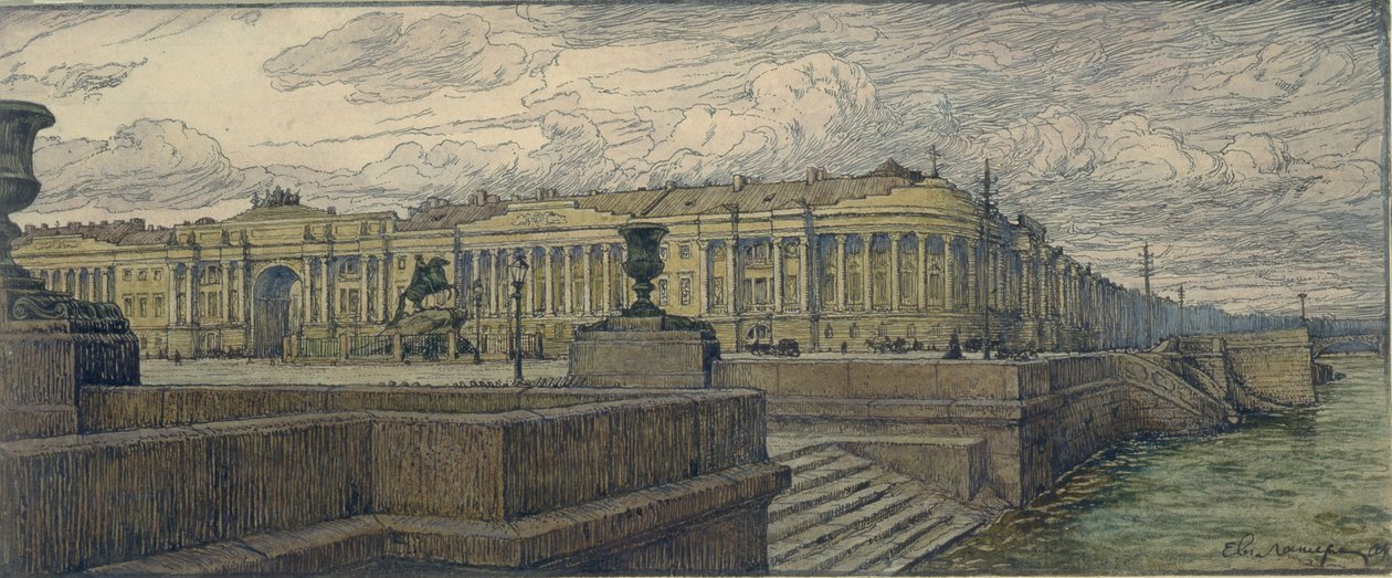 La place du Sénat à Saint-Pétersbourg, 1904 - Lanceray