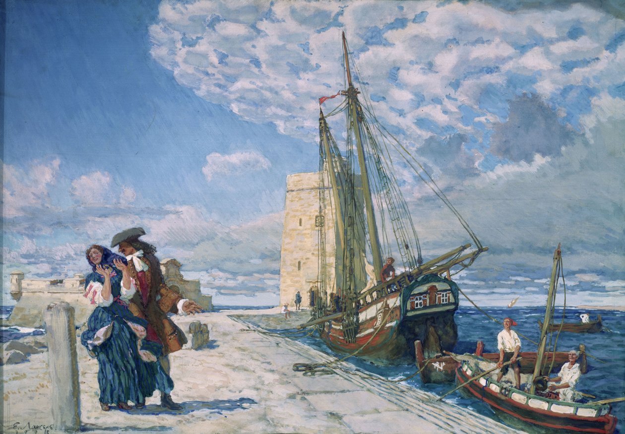 Promenade le long de la jetée, 1908 - Lanceray