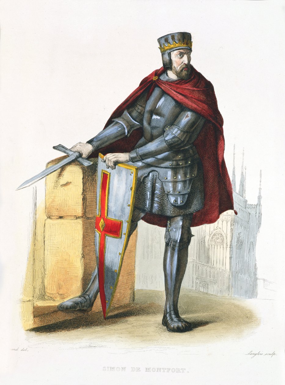 Simon de Montfort 1150-1218 illustration de Le Plutarque Français par E. Mennechet, 1835 - Langlois E.