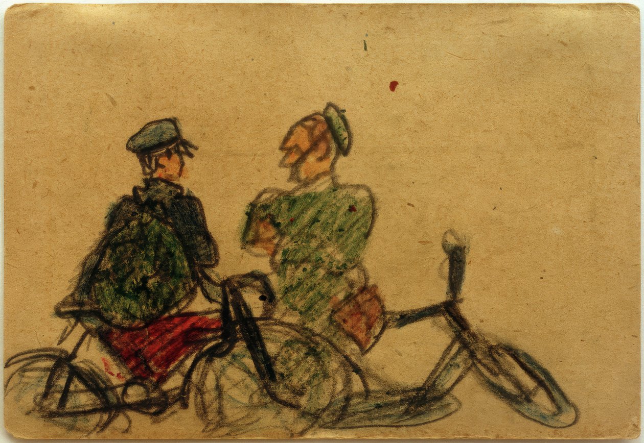 Sans titre (Cyclistes en conversation) - Laszlo Moholy Nagy