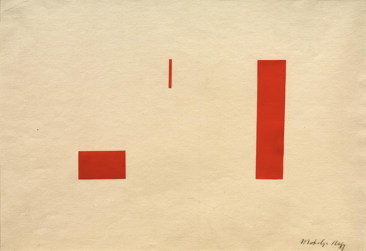 Sans titre (Collage rouge / Image collée rouge) - Laszlo Moholy Nagy