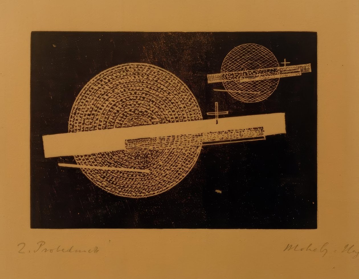 Sans titre (Deux cercles avec barre) - Laszlo Moholy Nagy