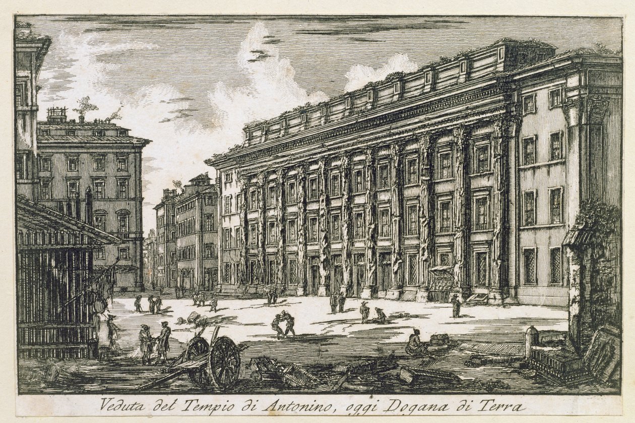 Tempio di Antonino à Rome, c.1780 - Laura Piranesi