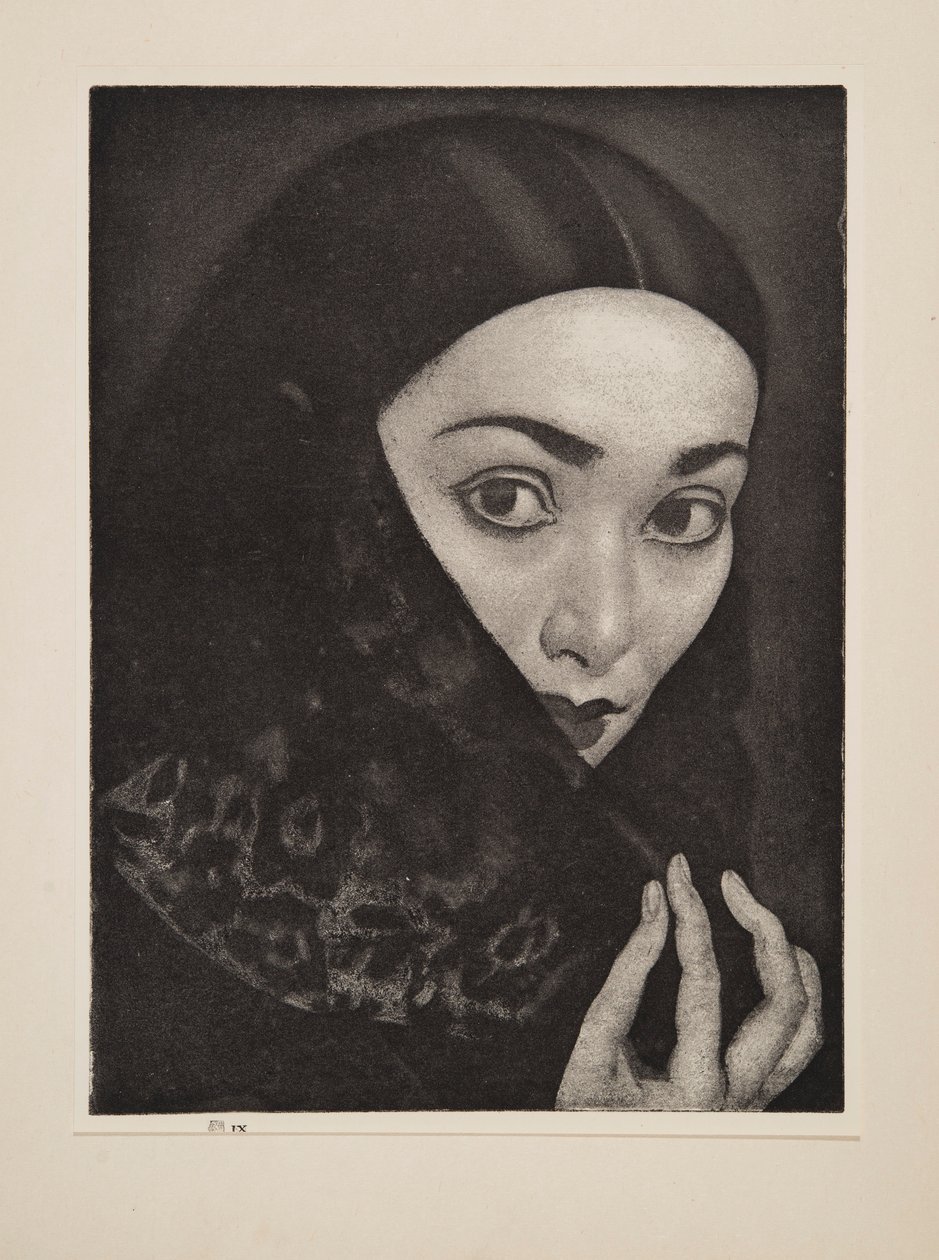 Dame avec un châle, pub. 1926 - Laura Knight