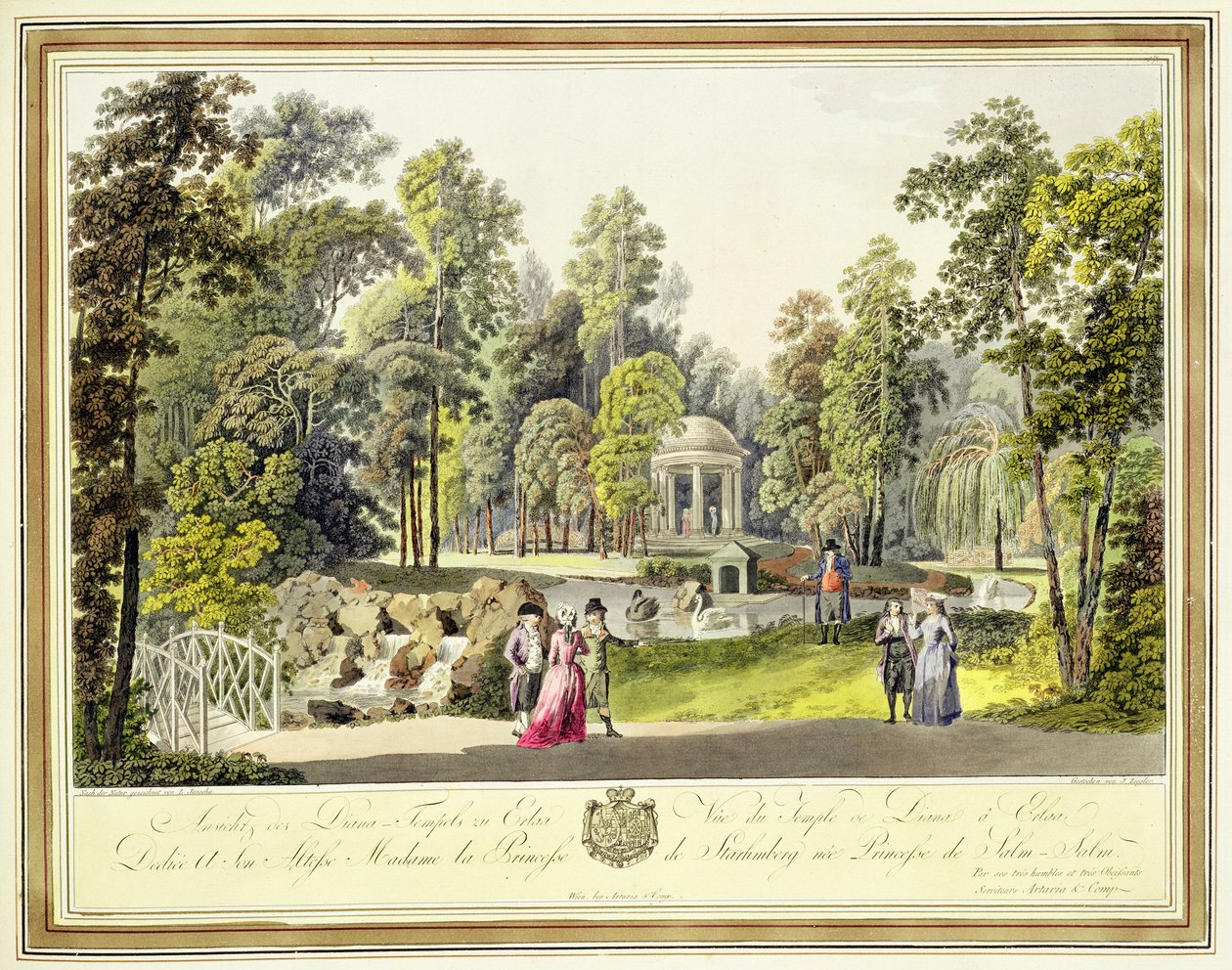 Vue du Temple de Diane à Erlaw, gravé par Johann Ziegler (c.1750-c.1812), c.1790s - Laurenz Janscha