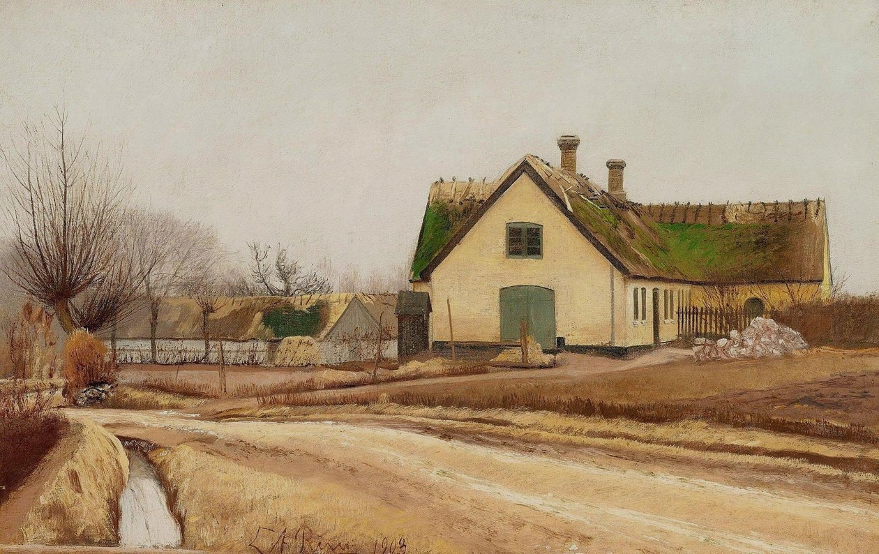 Landsbygade. Motiv fra Baldersbrnde. Graavejrn - Laurits Andersen Ring