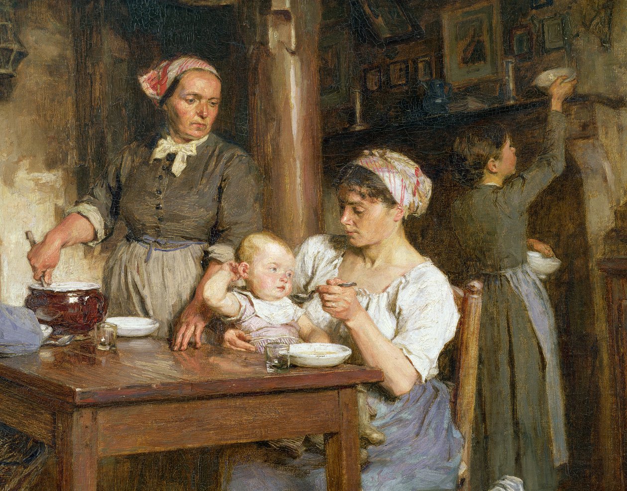 Le repas de midi, détail de l