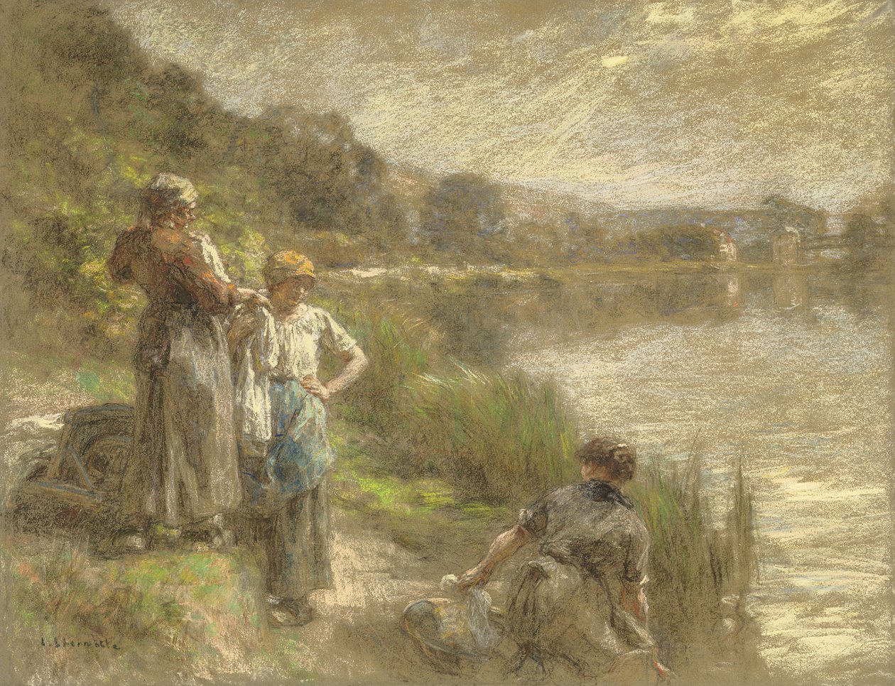 Trois blanchisseuses, c.1917 - Leon Augustin Lhermitte