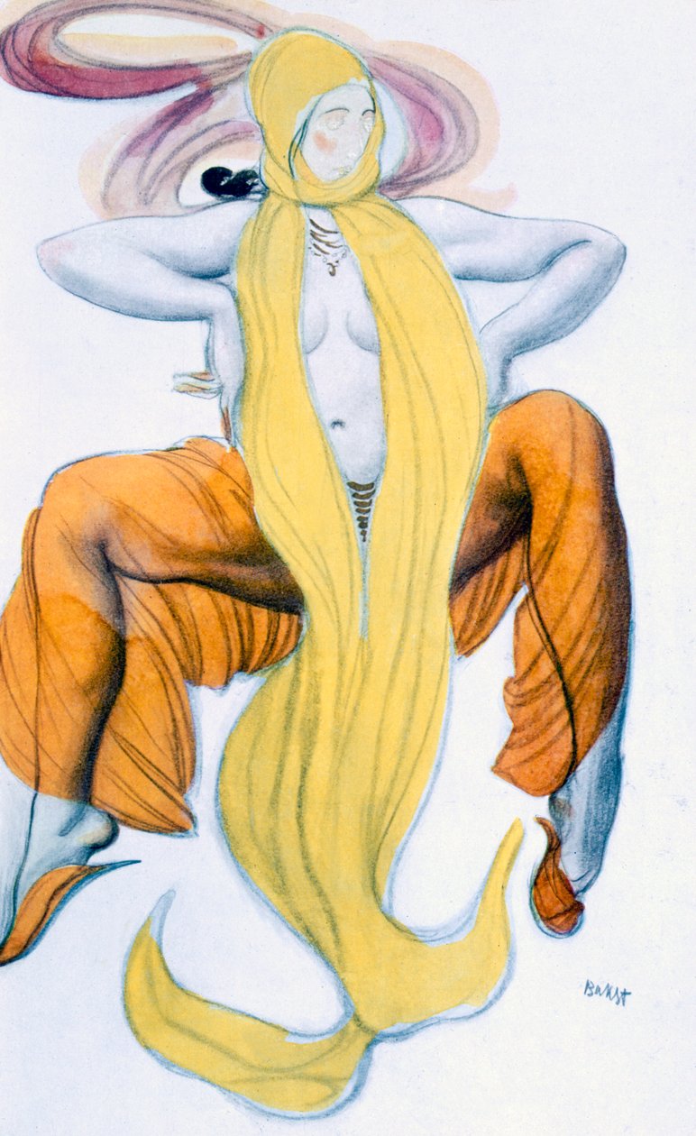 Costume pour une danseuse bacchique, de La Légende de Joseph, c.1914 - Leon Bakst