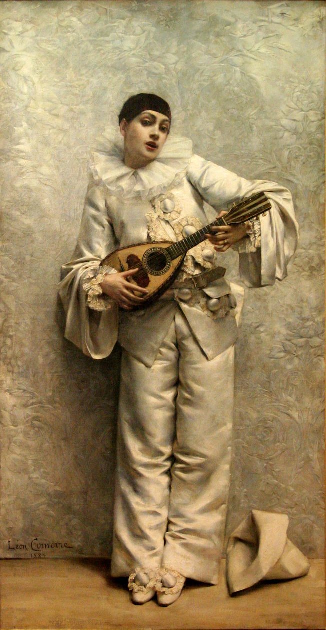 Pierrot jouant de la mandoline - Leon Francois Comerre