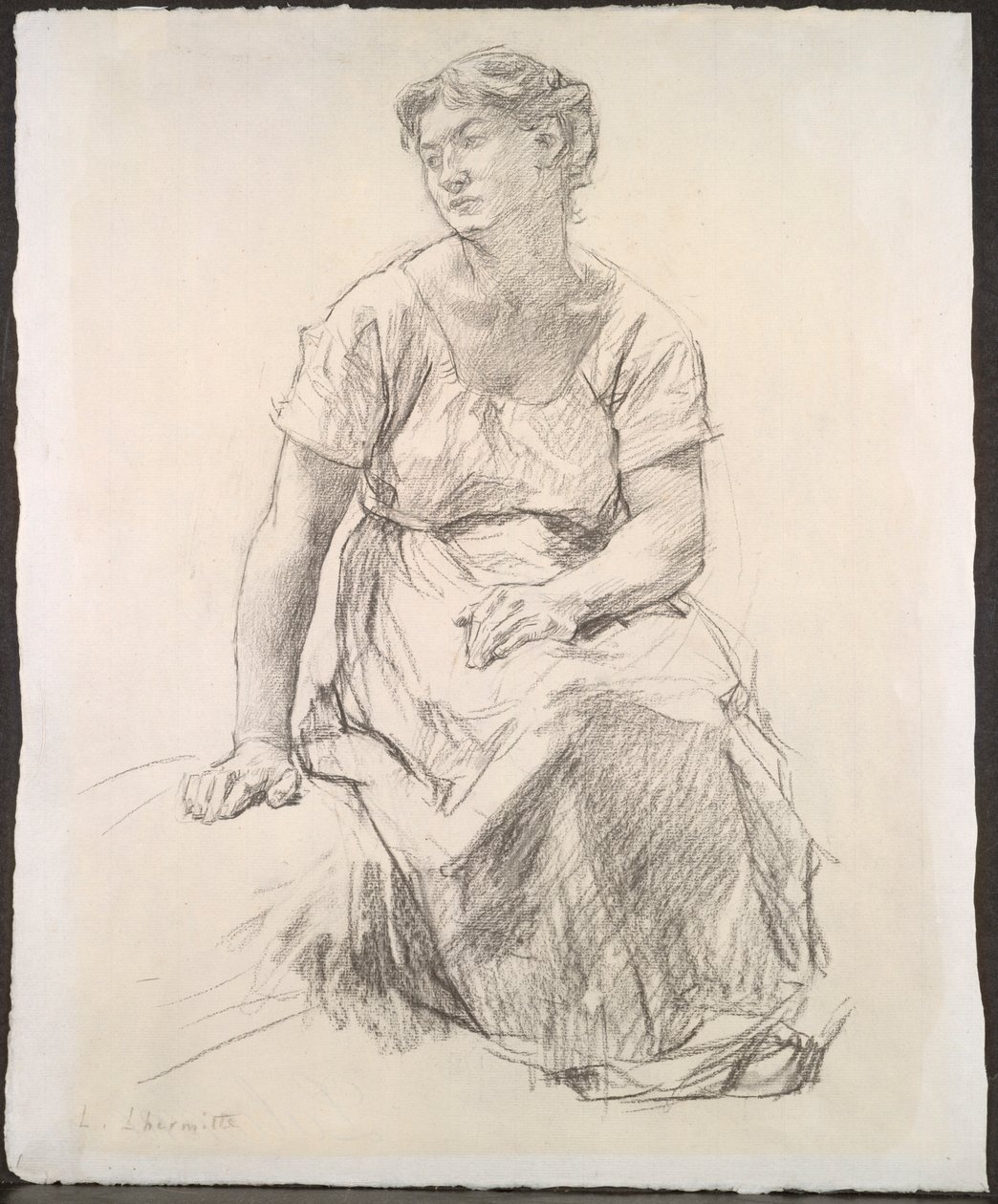 Paysanne assise, vers 1885 - Leon Augustin Lhermitte