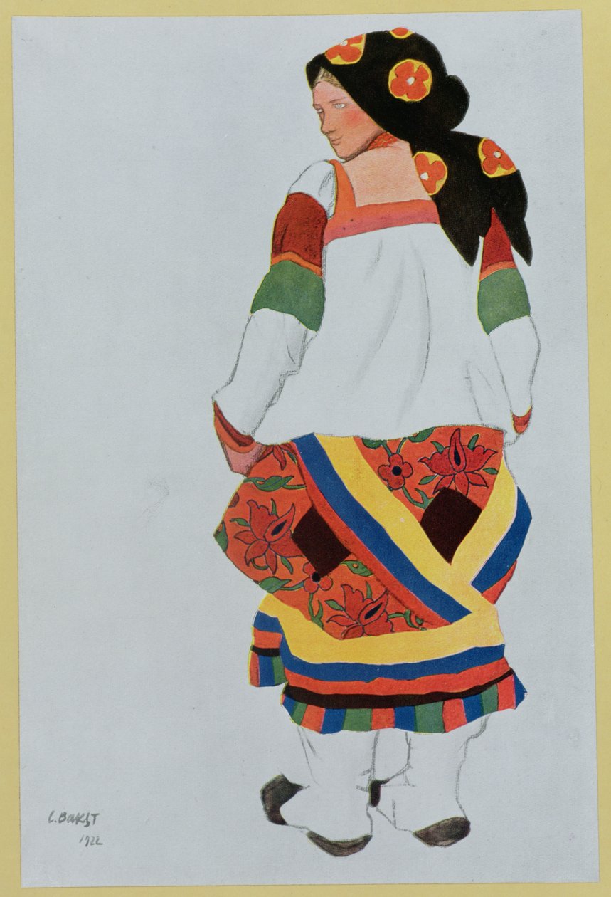 Conception de costume pour une paysanne - Leon Bakst